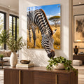 Beyond Frame Wall Art — frameless acrylic zebra print with standoff mounts