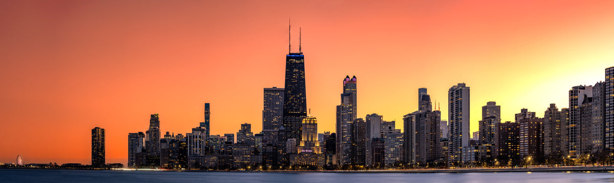 Chicago Orange Sunset From North Avenue Beach