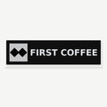 Custom ski run sign Expert FIRST COFFEE