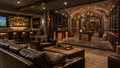 Plastic panels wine cellar mural in luxury lounge and bar